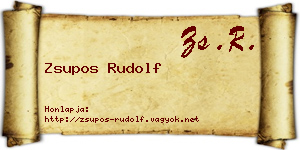 Zsupos Rudolf névjegykártya